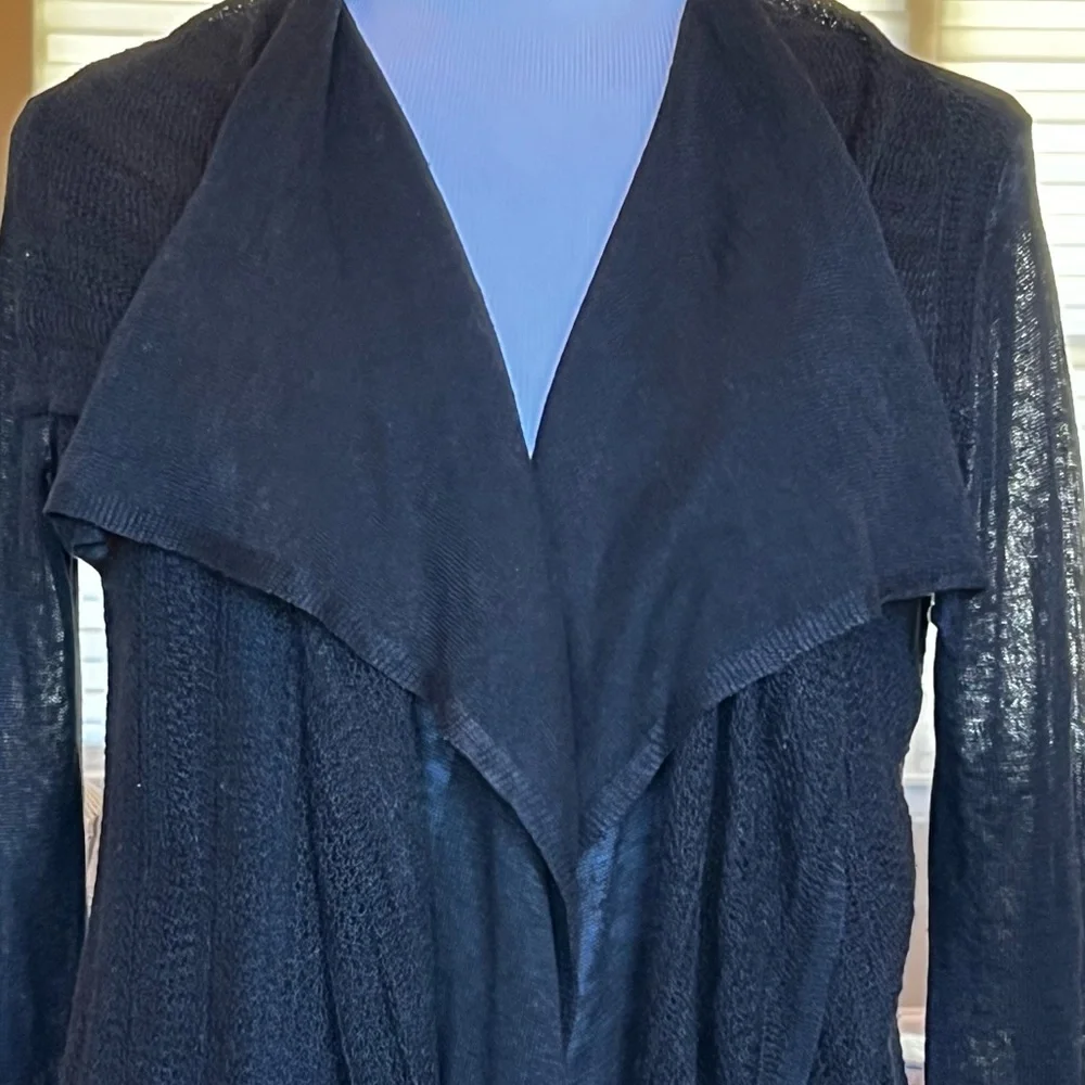 Lauren Ralph Lauren  100% Linen Open Cardigan Size Medium Sweater Light-weight - Picture 2 of 15